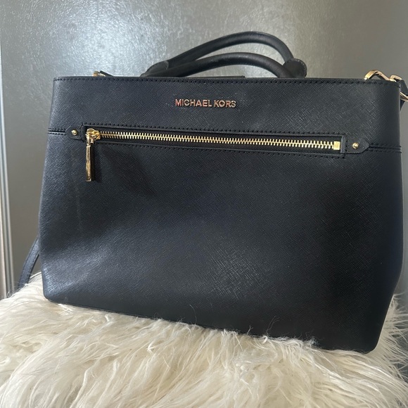 Michael Kors Hailee Crossgrain Leather Satchel - Picture 2 of 12